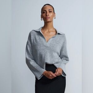 🛍️NEW New York & Company XL Gray Collard Sweater